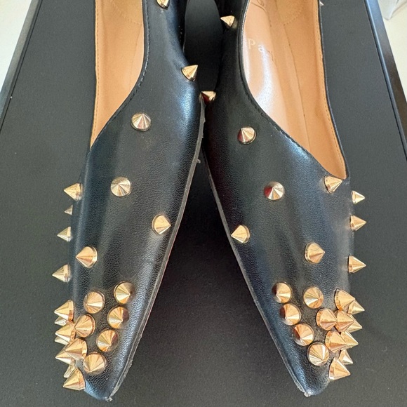 CHRISTIAN LOUBOUTIN DEGRASPIKE LEATHER BALLET FLATS - Picture 10 of 15